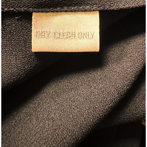 Liz Claiborne MSRP $92 Faux 2 Piece Black Dress Gold-Tone Button  V-neck Medium - Picture 4 of 6